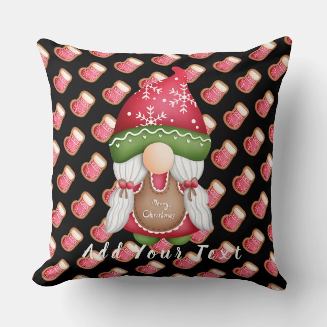 Sock Gnome Customize Text and Colour 20"X20" Throw Pillow (Front)