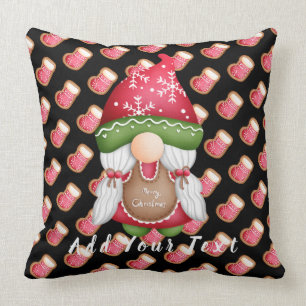 Sock Gnome Customize Text and Colour 20"X20" Throw Pillow