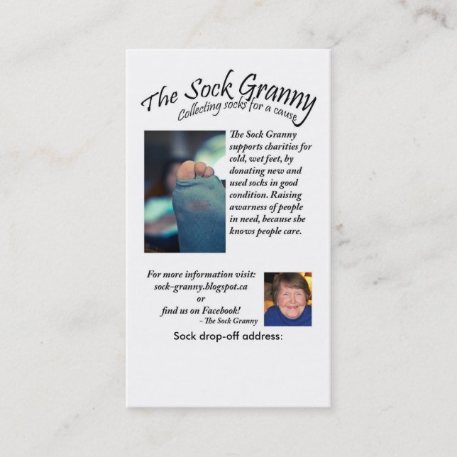 Sock Granny Business Cards (Front)