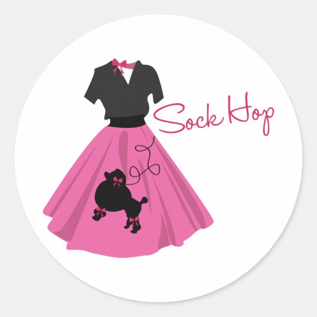 Sock Hop Classic Round Sticker (Front)