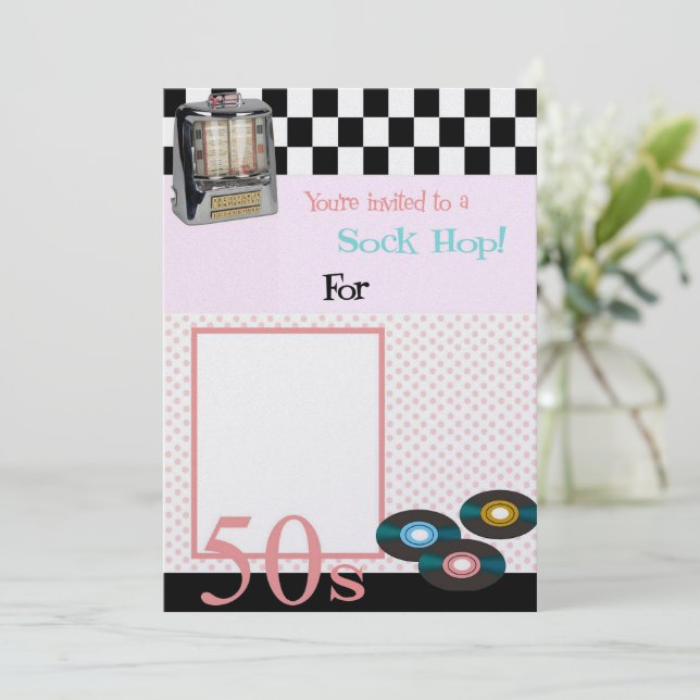 Sock Hop Invitation (Standing Front)