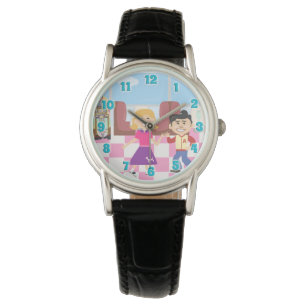 Sock Hop Kids at a Diner Time Wrist Watch