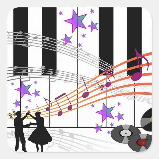 Sock Hop Nostalgia Square Sticker (Front)