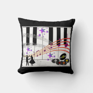 Sock Hop Nostalgia Throw Pillow