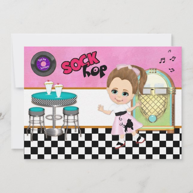Sock Hop Party Invitation (Front)