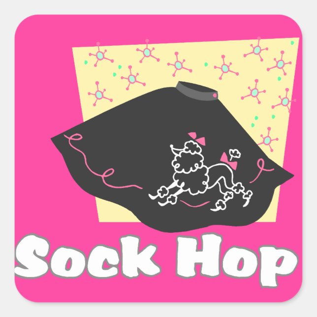 Sock Hop Square Sticker (Front)
