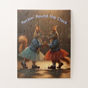 Sock Hop Squirrels Jigsaw Puzzle