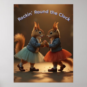 Sock Hop Squirrels Poster