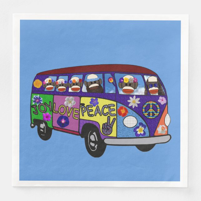 Sock Money Peace Bus Dinner Napkins (Front)