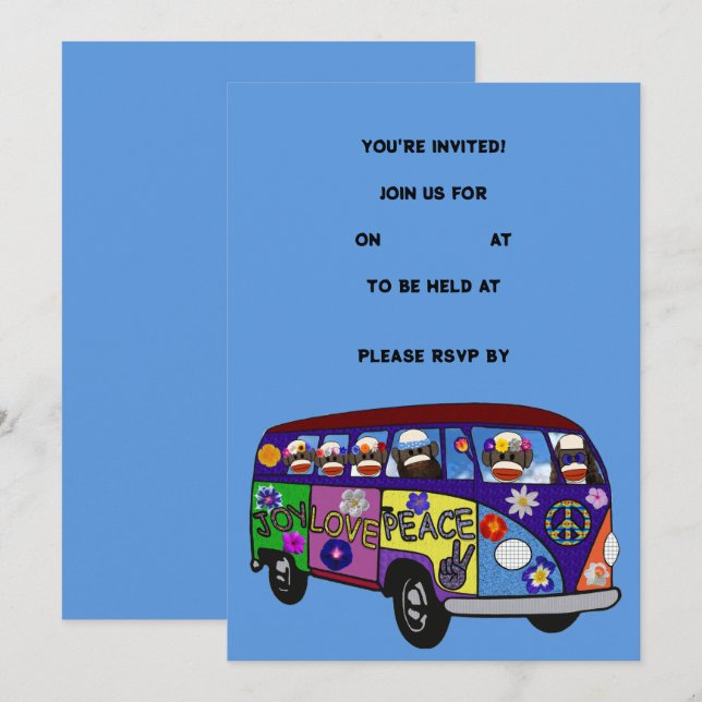 Sock Money Peace Bus Invitation (Front/Back)