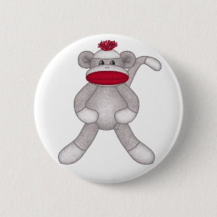 Sock Monkey 2 Inch Round Button