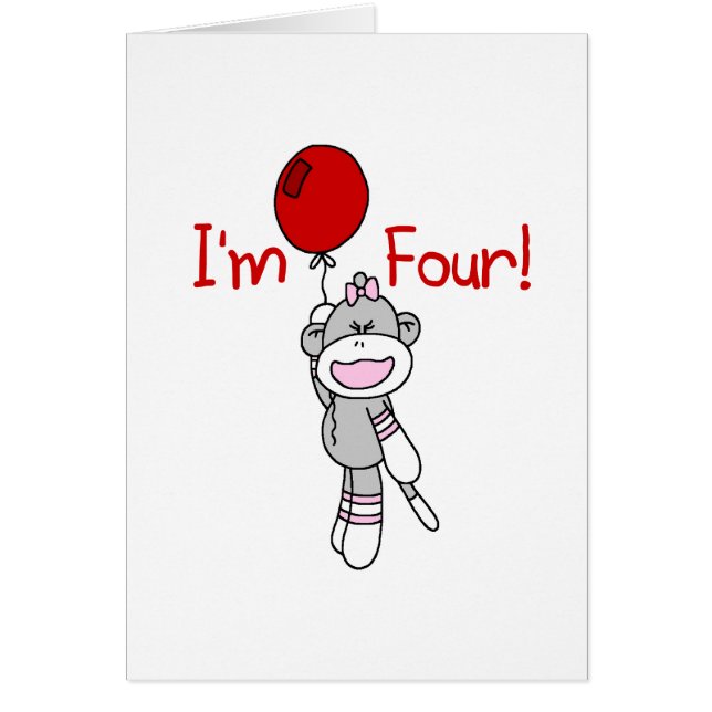 Sock Monkey 4th Birthday Tshirts and Gifts (Front)