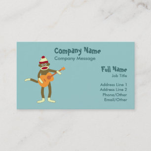 Sock Monkey Acoustic Guitar Business Card