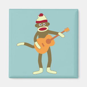 Sock Monkey Acoustic Guitar Magnet