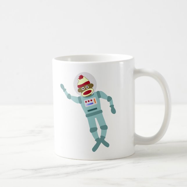 Sock Monkey Astronaut Coffee Mug (Right)