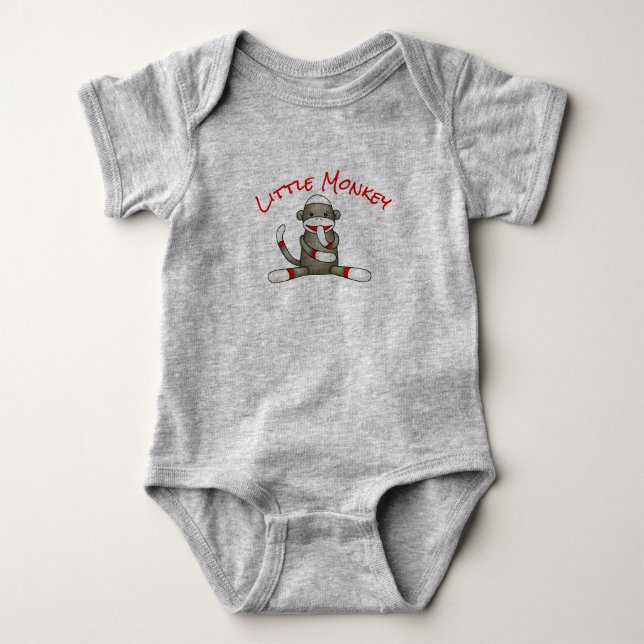 Sock Monkey Baby Romper (Front)