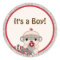 SOCK MONKEY Baby Shower blank Round BOY #5