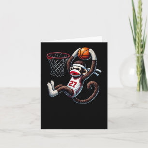 Sock Monkey Basketball Hoop  Card
