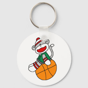 Sock Monkey Basketball Keychain