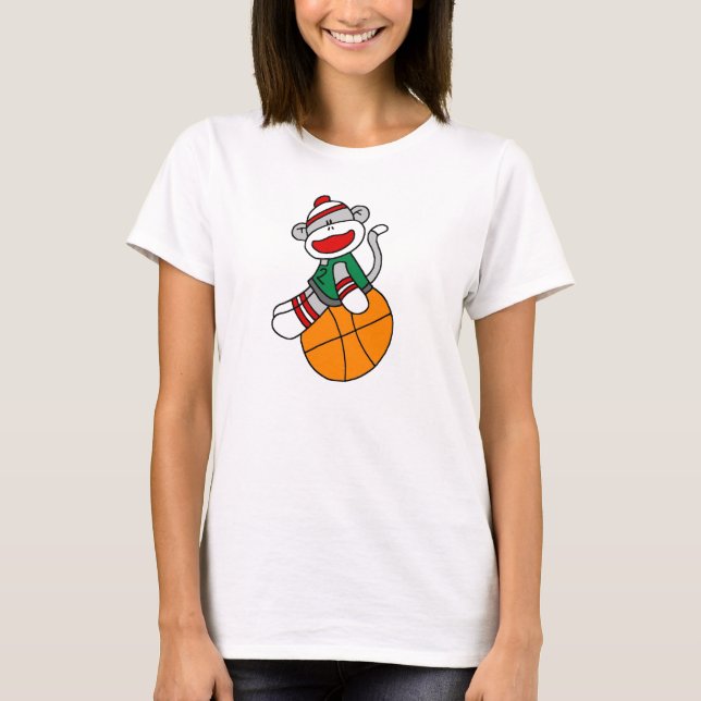 Sock Monkey Basketball T-shirts and Gifts (Front)