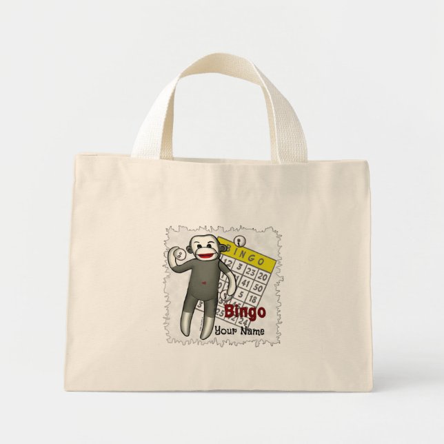 Sock Monkey Bingo Mini Tote Bag (Front)