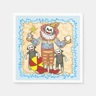 Sock Monkey Birthday Napkin