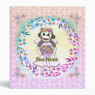 Sock Monkey Bride wedding binder