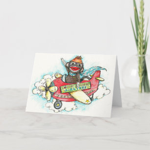 Sock Monkey Business Airlines Card