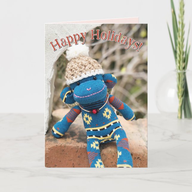 Sock Monkey - Cartes de Noël amérindiennes (Devant)
