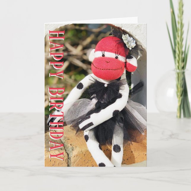 Sock Monkey - Chic Monkey Invitation (Front)