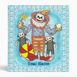 Sock Monkey Clown  binder