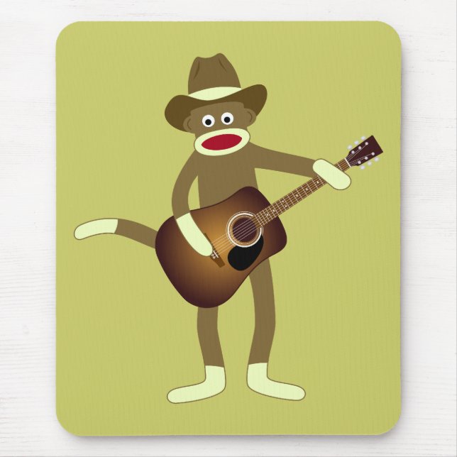 Sock Monkey Country Music Mouse Pad (Front)