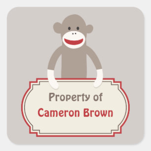 Sock Monkey customized sticker