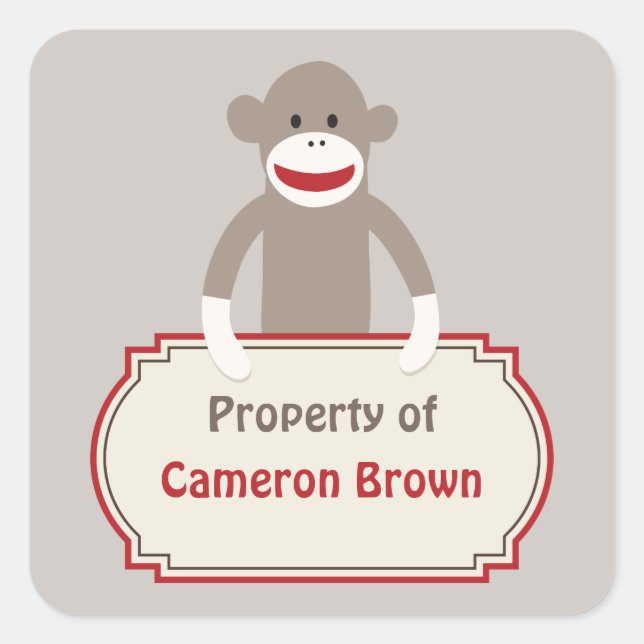 Sock Monkey customized sticker (Front)