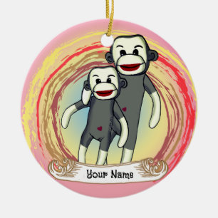 Sock Monkey Dad  Ceramic Ornament
