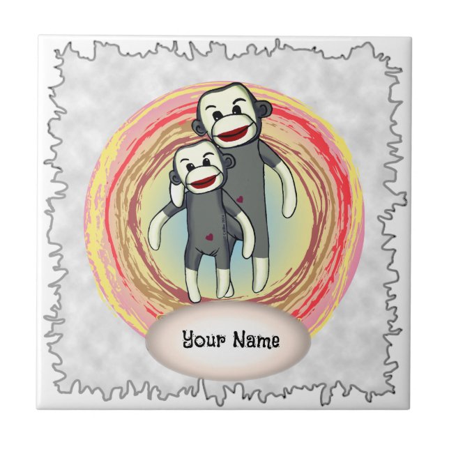 Sock Monkey Dad tile (Front)