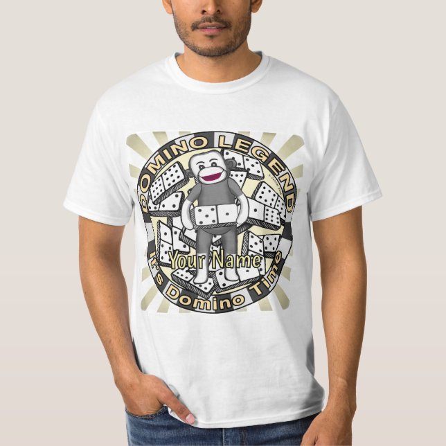 Sock Monkey Domino Legend  T-Shirt (Front)