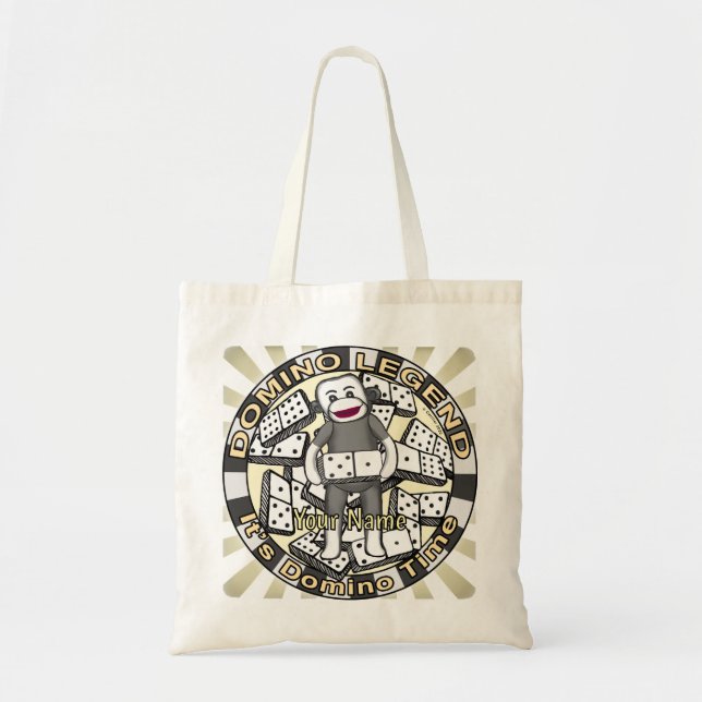 Sock Monkey Domino Legend  Tote Bag (Front)