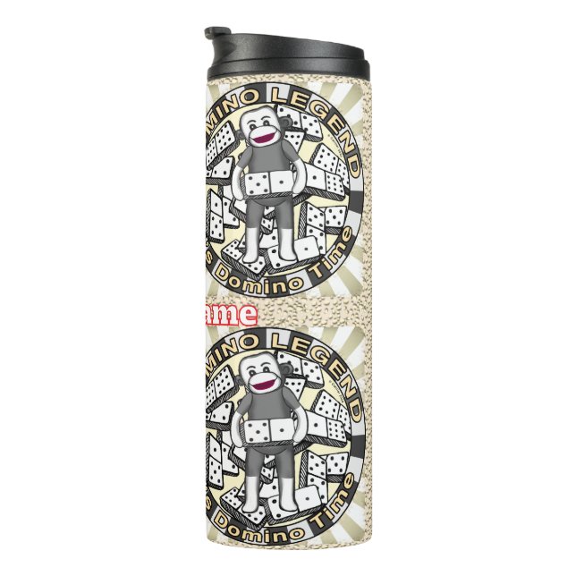 Sock Monkey Domino Legend tumbler (Rotated Right)