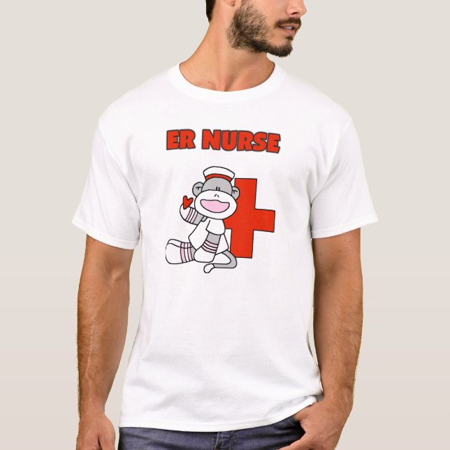 Sock Monkey ER Nurse T-shirts and Gifts (Front)