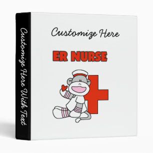 Sock Monkey ER Nurse T-shirts and Gifts Binder