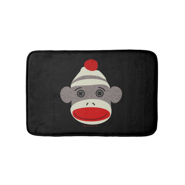 Sock Monkey Face Bath Mat (Front)