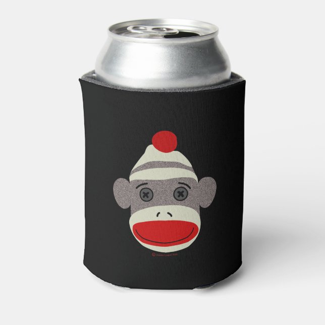 Sock Monkey Face Can Cooler (Can Back)