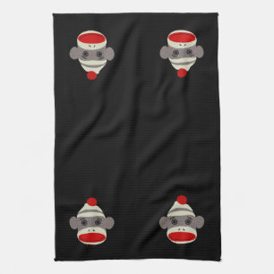 Sock Monkey Face Kitchen Towel