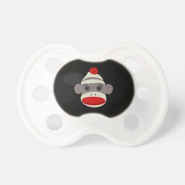 Sock Monkey Face Pacifier (Front)