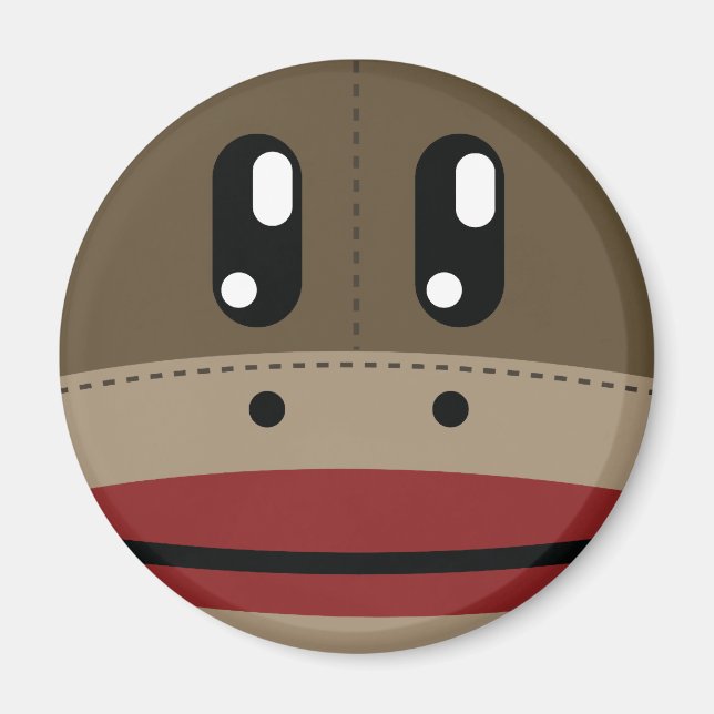 Sock Monkey Face Products Magnet (Front)
