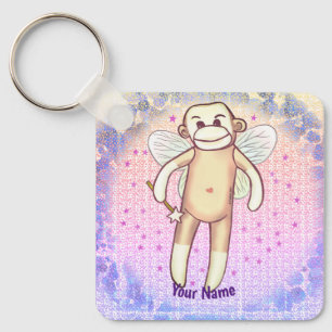 Sock monkey Fairy  Keychain