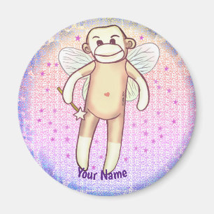 Sock monkey Fairy  Magnet
