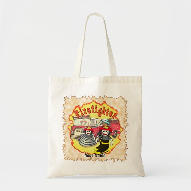 Sock Monkey Firetruck  Tote Bag (Front)
