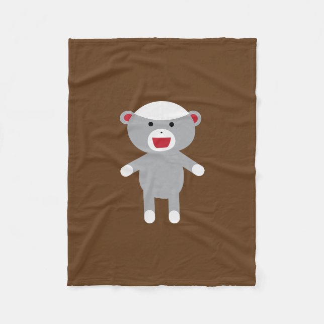 Sock Monkey Fleece Blanket (Front)